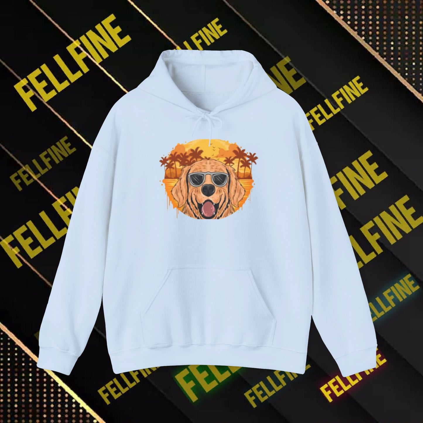 Golden Retriever Sunglasses Hoodie — Retro Beach Dog Pullover