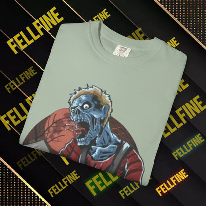 Zombie Lumberjack T-Shirt — Horror Graphic Tee with Axe & 'Fellfine' Design