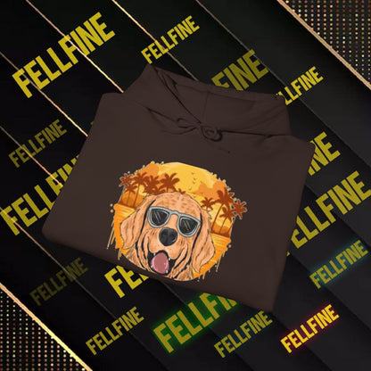 Golden Retriever Sunglasses Hoodie — Retro Beach Dog Pullover