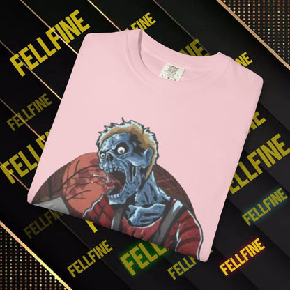 Zombie Lumberjack T-Shirt — Horror Graphic Tee with Axe & 'Fellfine' Design