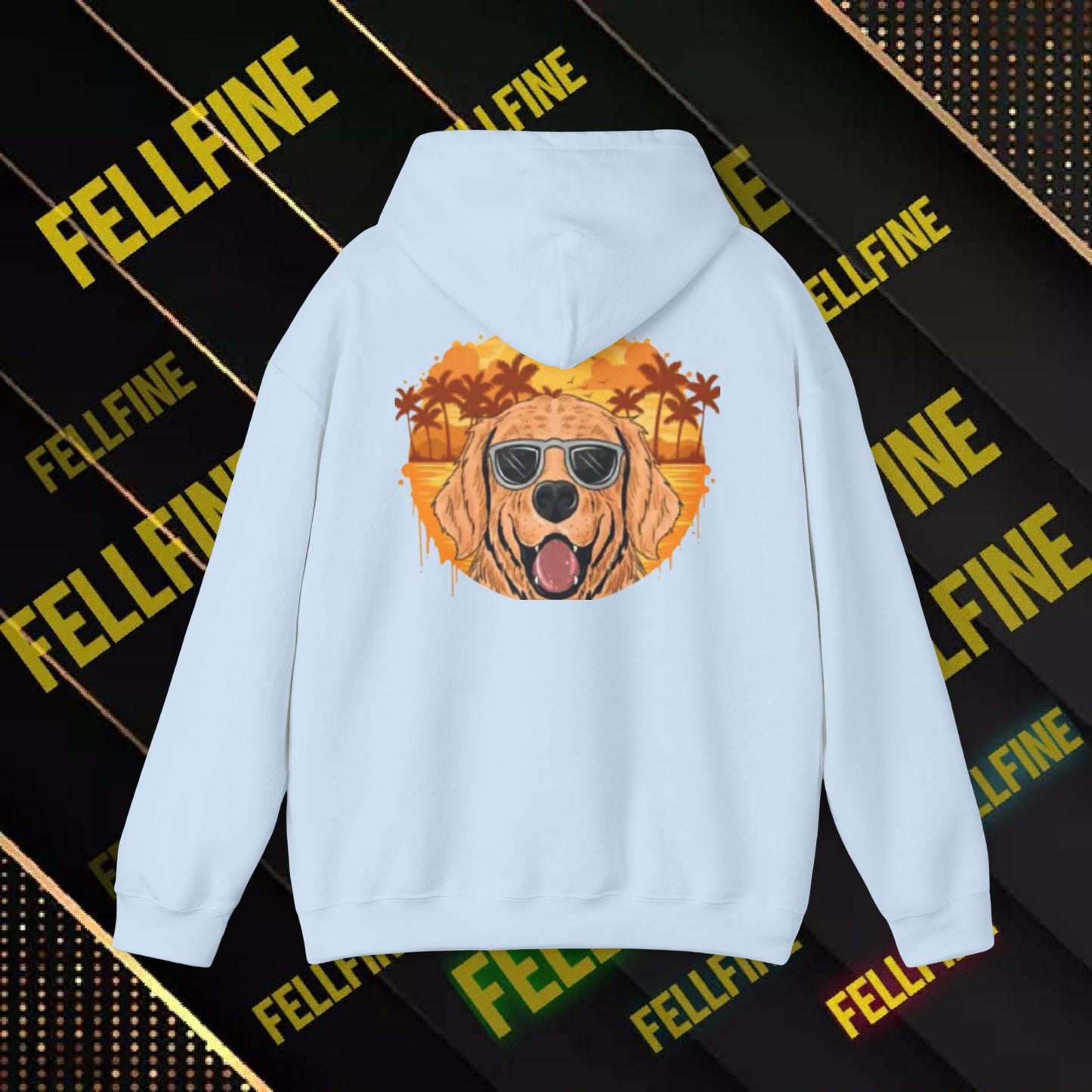 Golden Retriever Sunglasses Hoodie — Retro Beach Dog Pullover