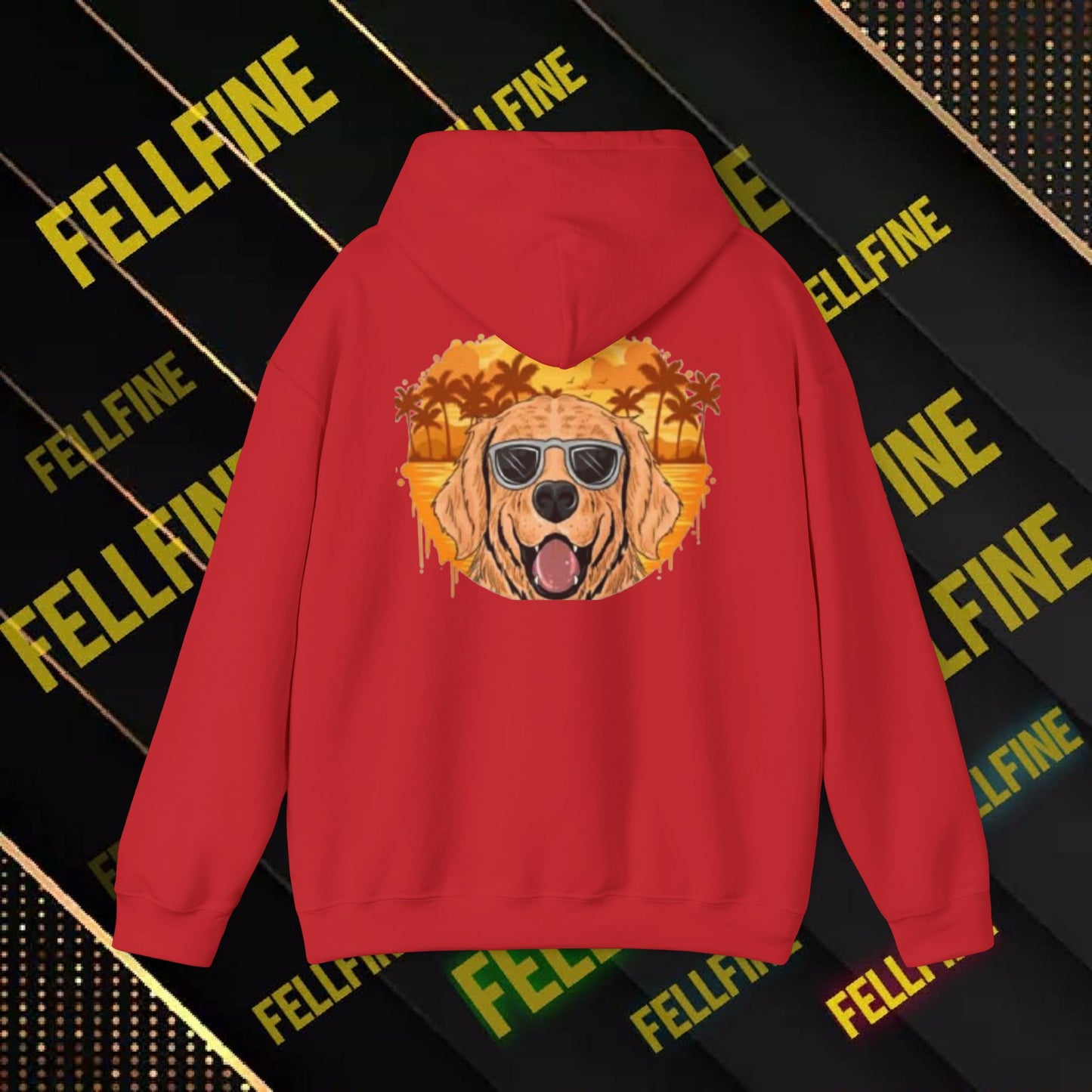 Golden Retriever Sunglasses Hoodie — Retro Beach Dog Pullover