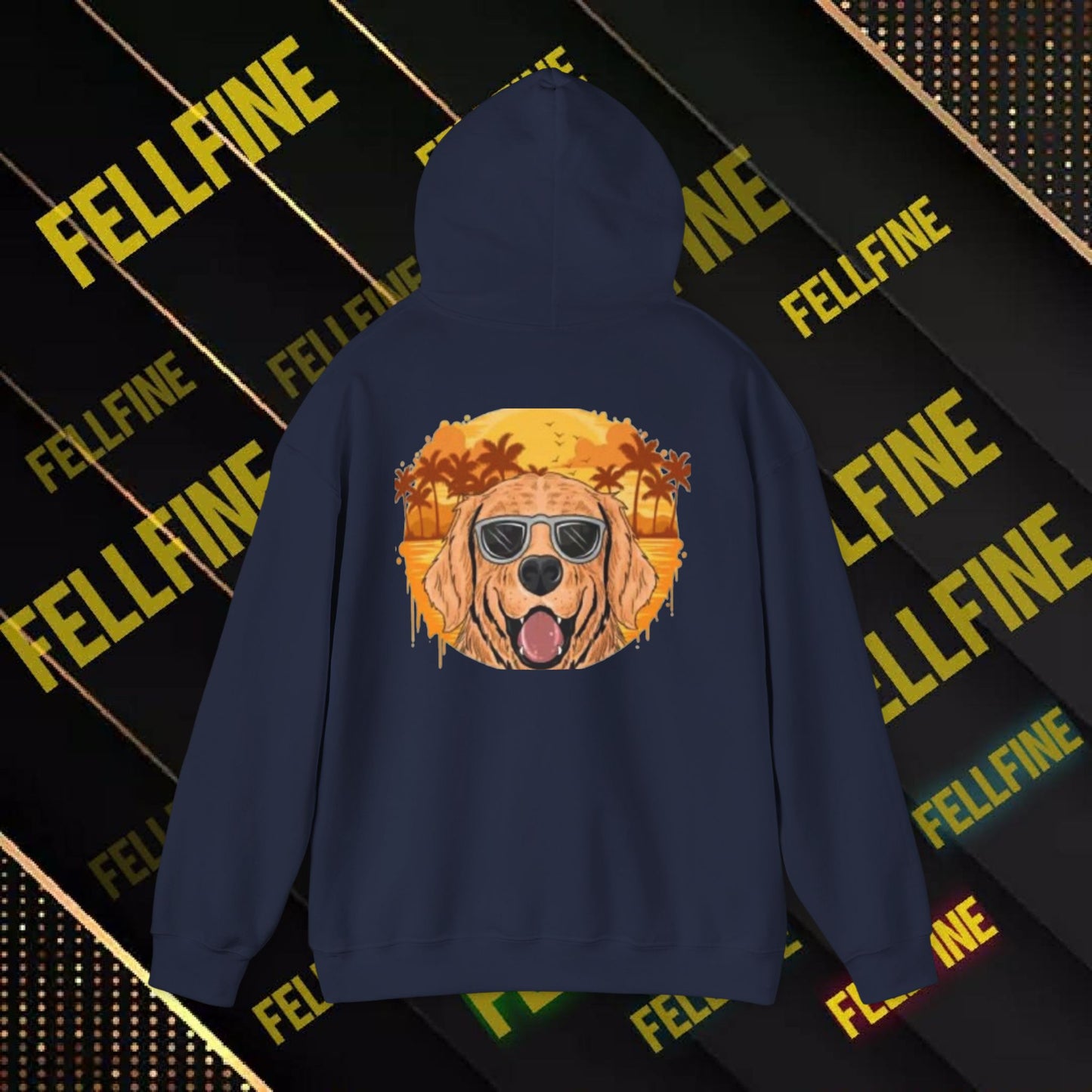 Golden Retriever Sunglasses Hoodie — Retro Beach Dog Pullover