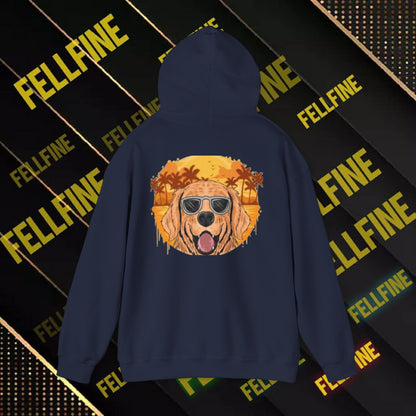 Golden Retriever Sunglasses Hoodie — Retro Beach Dog Pullover