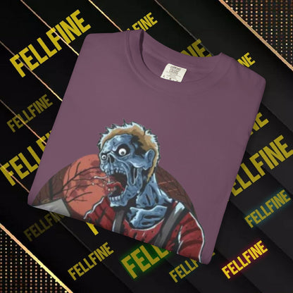 Zombie Lumberjack T-Shirt — Horror Graphic Tee with Axe & 'Fellfine' Design