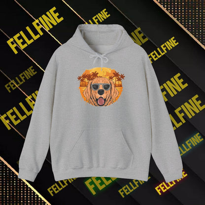 Golden Retriever Sunglasses Hoodie — Retro Beach Dog Pullover