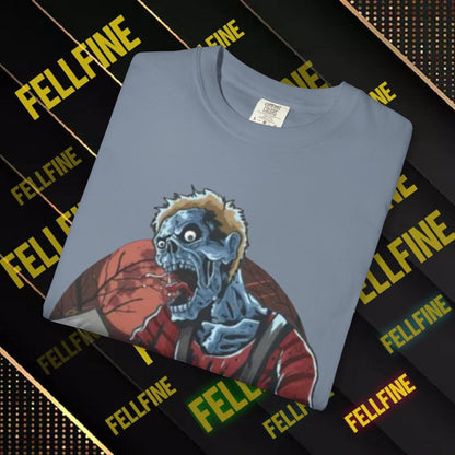 Zombie Lumberjack T-Shirt — Horror Graphic Tee with Axe & 'Fellfine' Design