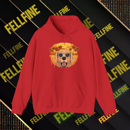 Golden Retriever Sunglasses Hoodie — Retro Beach Dog Pullover