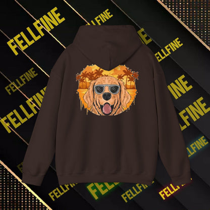 Golden Retriever Sunglasses Hoodie — Retro Beach Dog Pullover