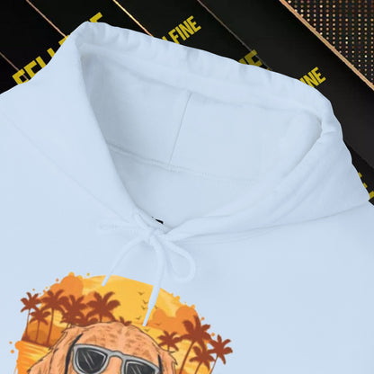 Golden Retriever Sunglasses Hoodie — Retro Beach Dog Pullover