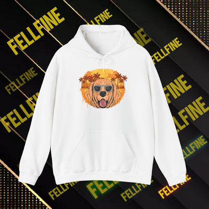 Golden Retriever Sunglasses Hoodie — Retro Beach Dog Pullover