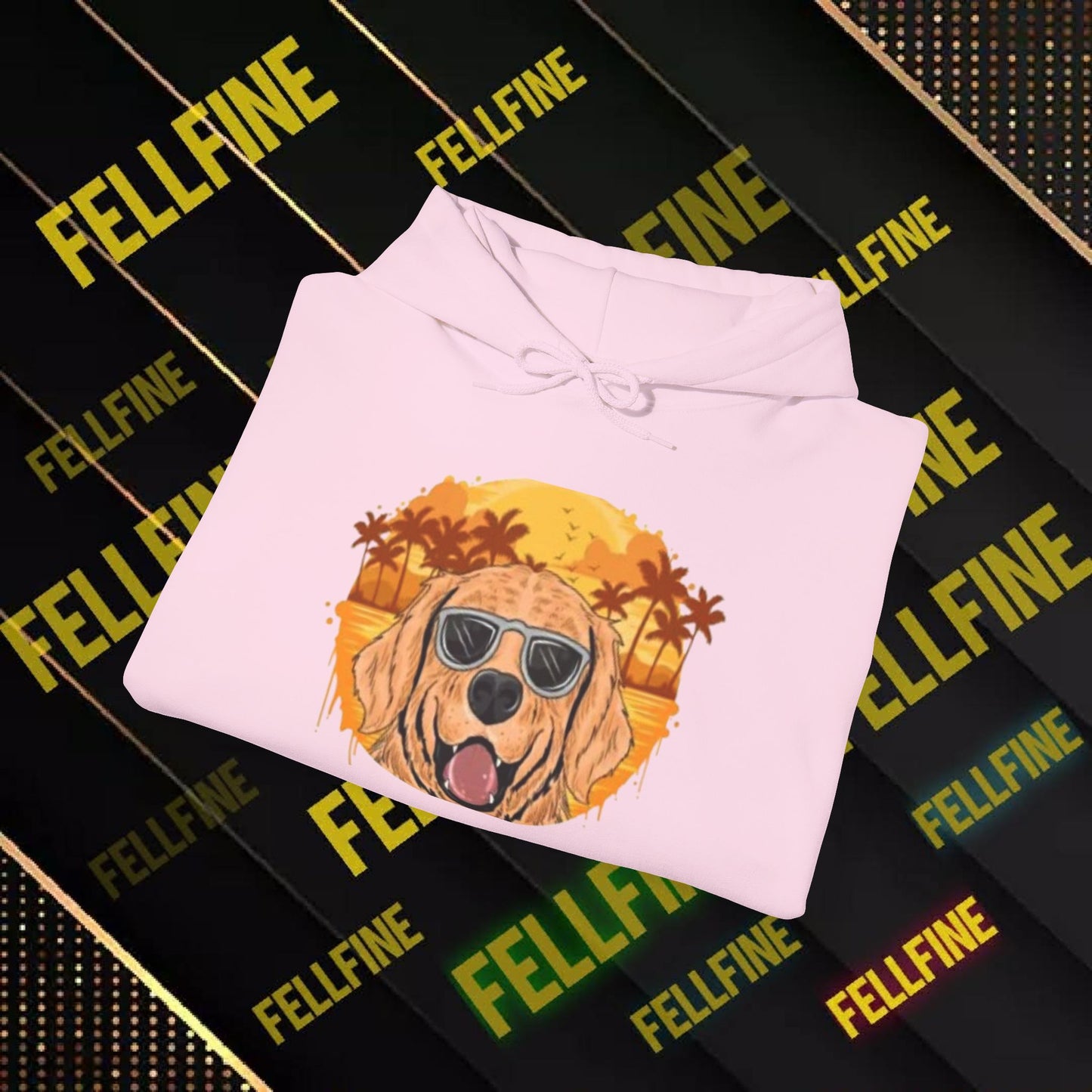 Golden Retriever Sunglasses Hoodie — Retro Beach Dog Pullover