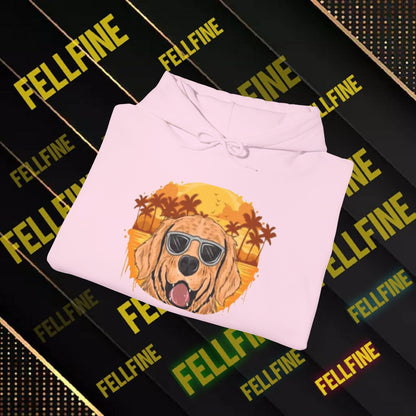 Golden Retriever Sunglasses Hoodie — Retro Beach Dog Pullover