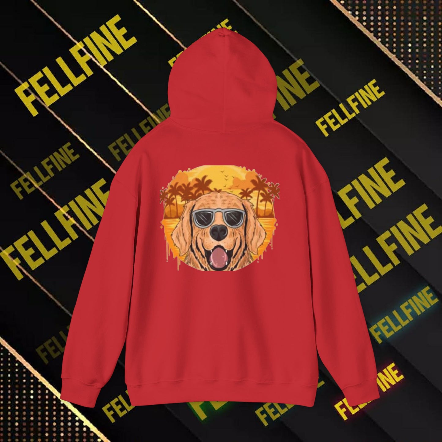 Golden Retriever Sunglasses Hoodie — Retro Beach Dog Pullover