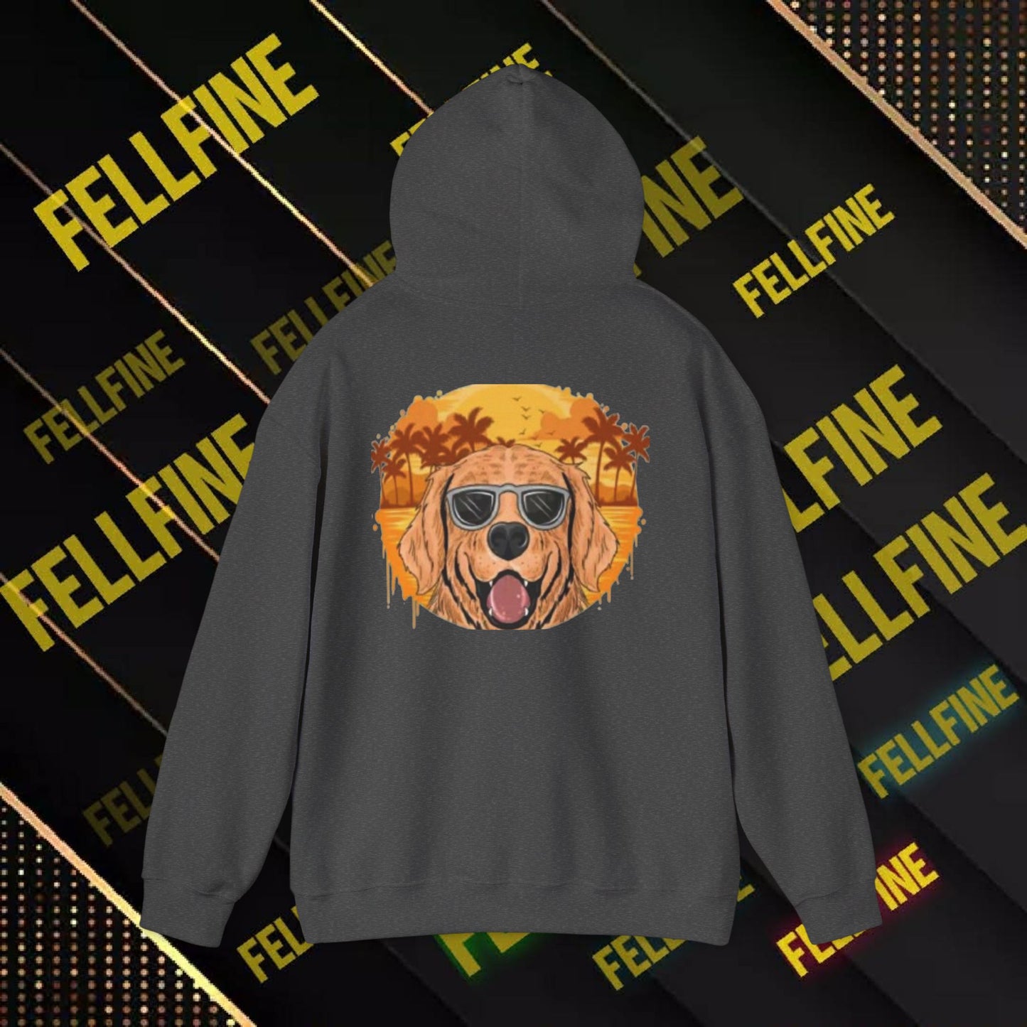 Golden Retriever Sunglasses Hoodie — Retro Beach Dog Pullover