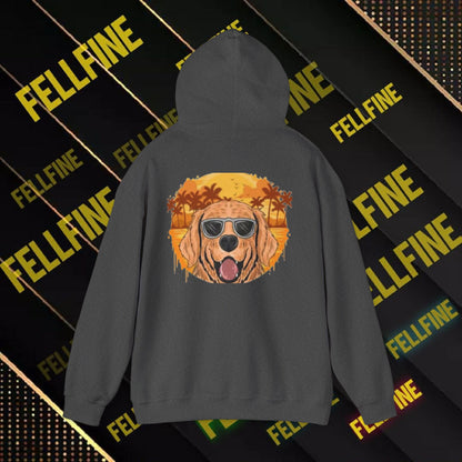 Golden Retriever Sunglasses Hoodie — Retro Beach Dog Pullover