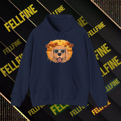 Golden Retriever Sunglasses Hoodie — Retro Beach Dog Pullover