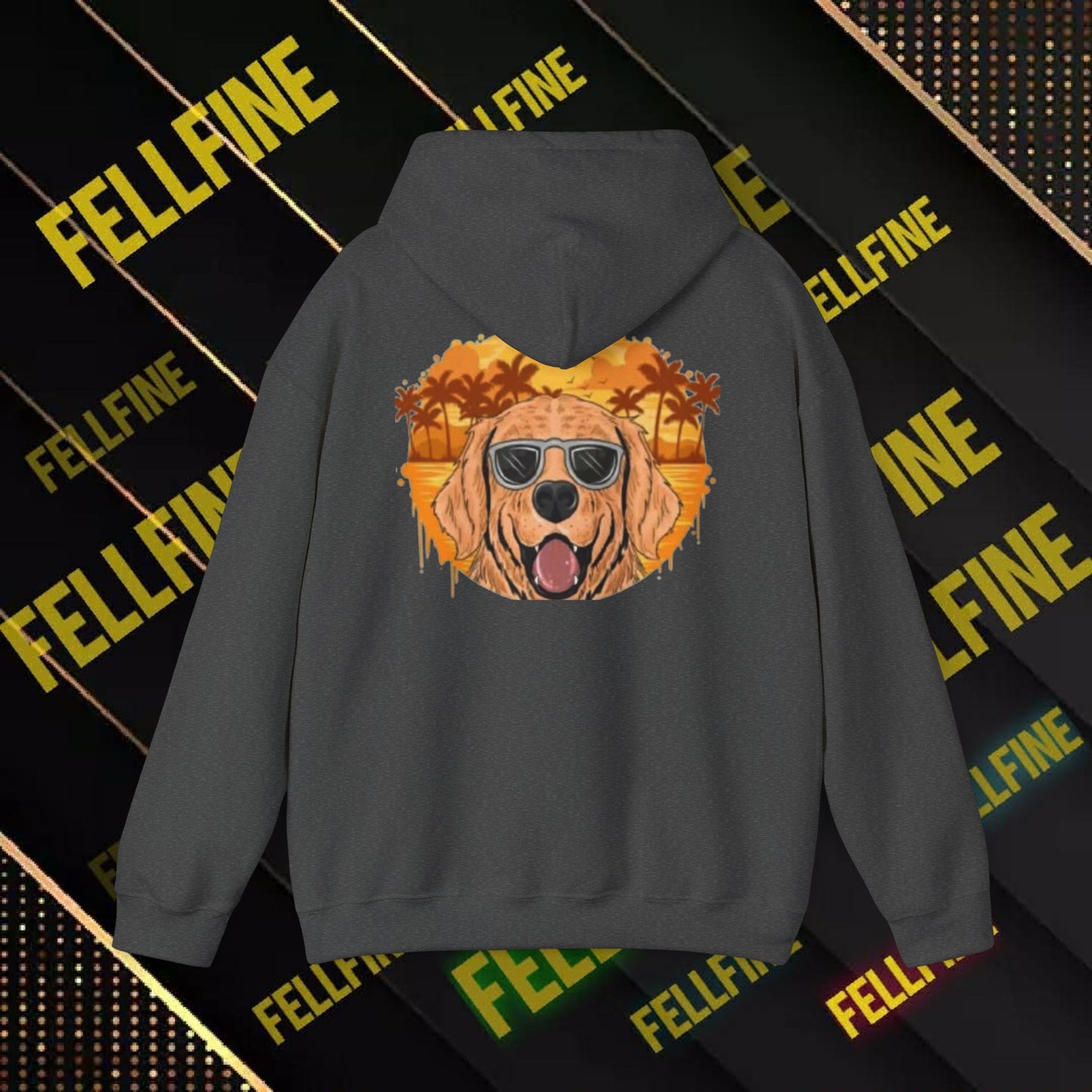 Golden Retriever Sunglasses Hoodie — Retro Beach Dog Pullover