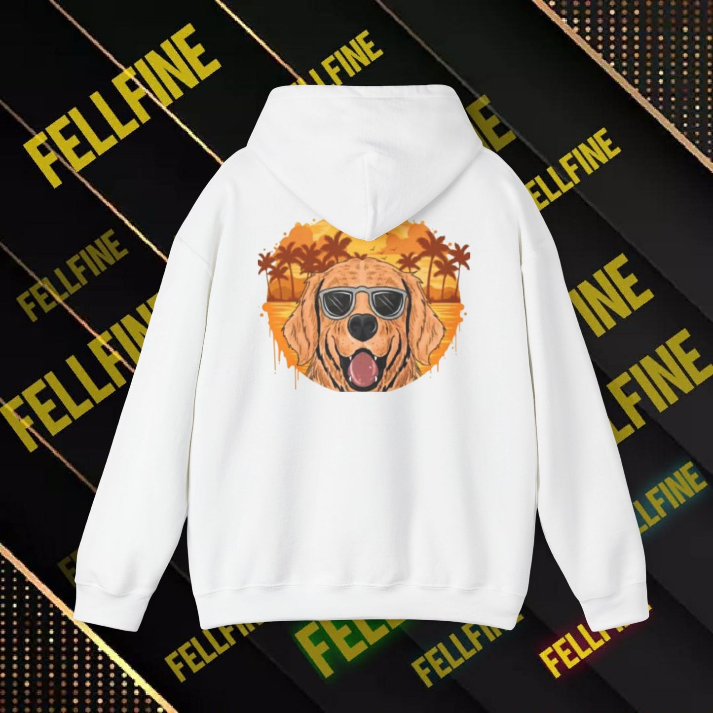 Golden Retriever Sunglasses Hoodie — Retro Beach Dog Pullover
