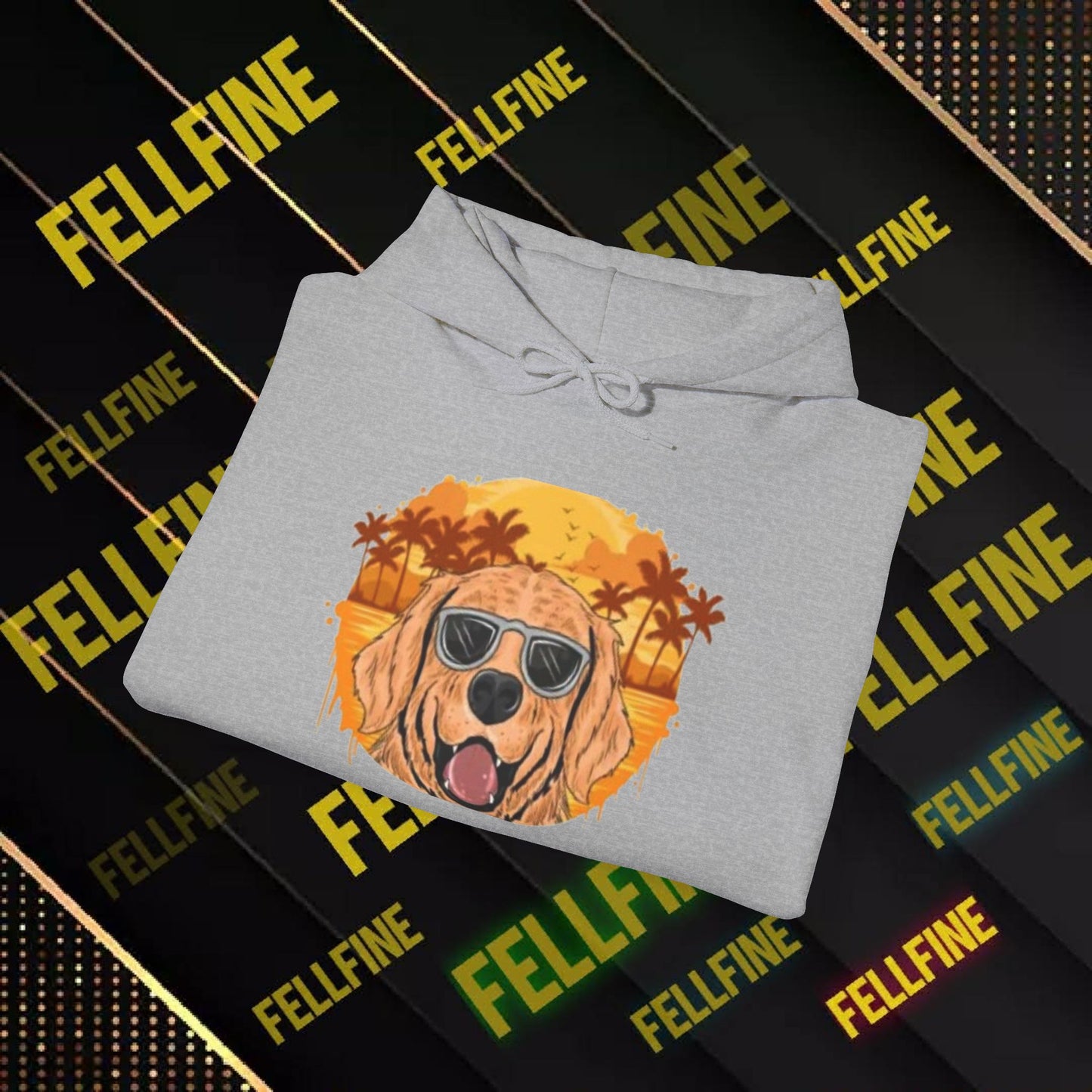 Golden Retriever Sunglasses Hoodie — Retro Beach Dog Pullover