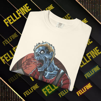 Zombie Lumberjack T-Shirt — Horror Graphic Tee with Axe & 'Fellfine' Design