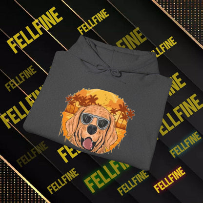 Golden Retriever Sunglasses Hoodie — Retro Beach Dog Pullover