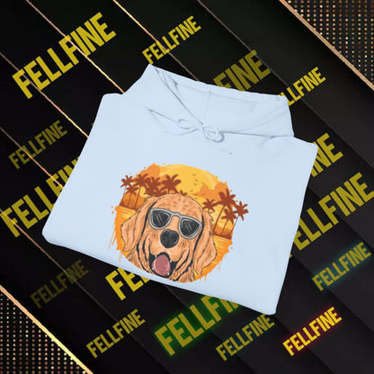 Golden Retriever Sunglasses Hoodie — Retro Beach Dog Pullover