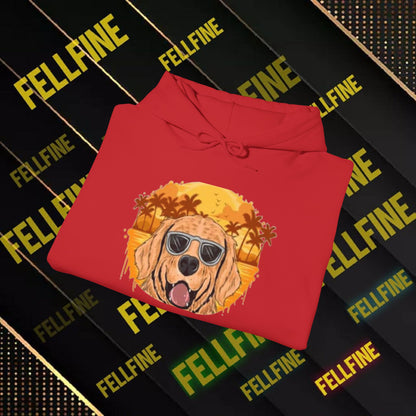 Golden Retriever Sunglasses Hoodie — Retro Beach Dog Pullover